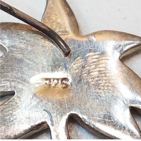 90s Abalone and Sterling Palm Earrings - Picture 5 of 7